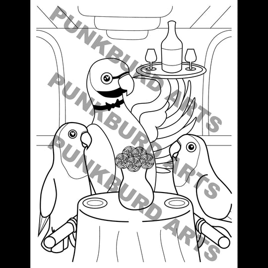Punkburd's Coloring Book: Deluxe Edition 24 Pages of Birds and Parrots by Punkburd Arts