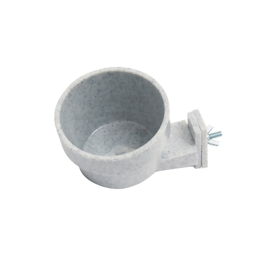 Lixit Quick Lock Cage Bowl Granite 10oz - BPA-Free Plastic Bird Cage Food Dish