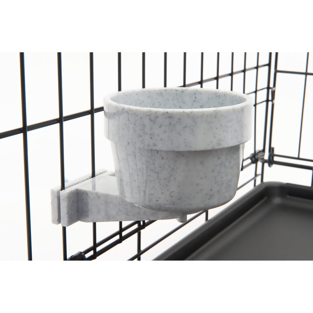 Lixit Quick Lock Cage Bowl Granite 10oz - BPA-Free Plastic Bird Cage Food Dish