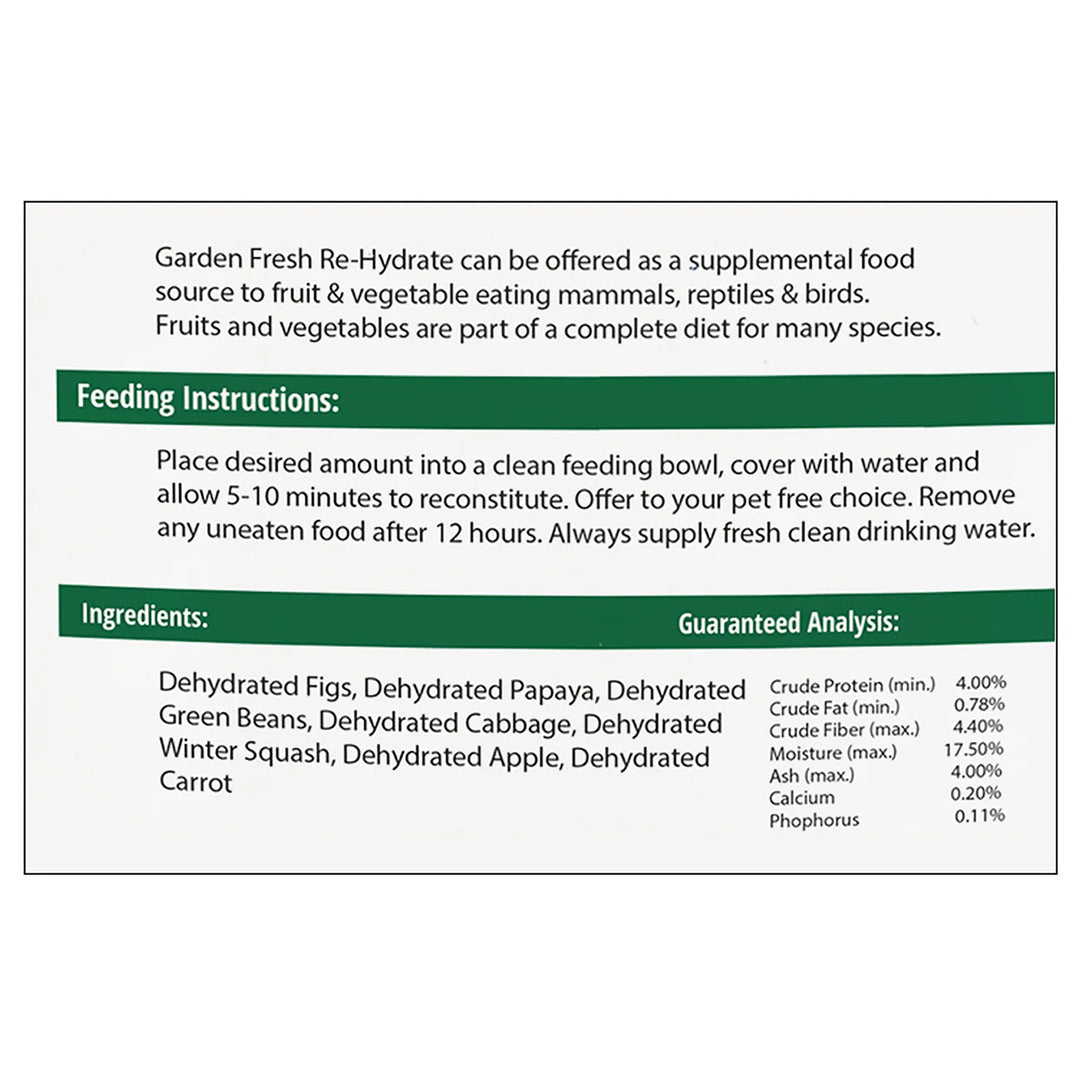 Exotic Nutrition ZooPro Garden Fresh Re-Hydrate Fruit & Vegetable Blend - 10oz