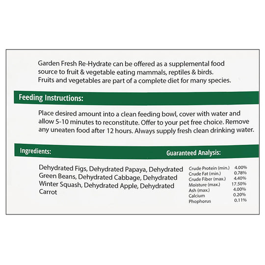 Exotic Nutrition ZooPro Garden Fresh Re-Hydrate Fruit & Vegetable Blend - 10oz