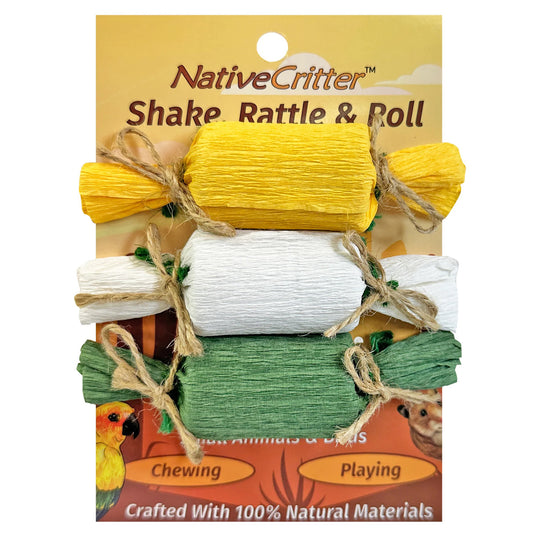 Exotic Nutrition NativeCritter Shake Rattle And Roll - Chew & Foot Bird Toy