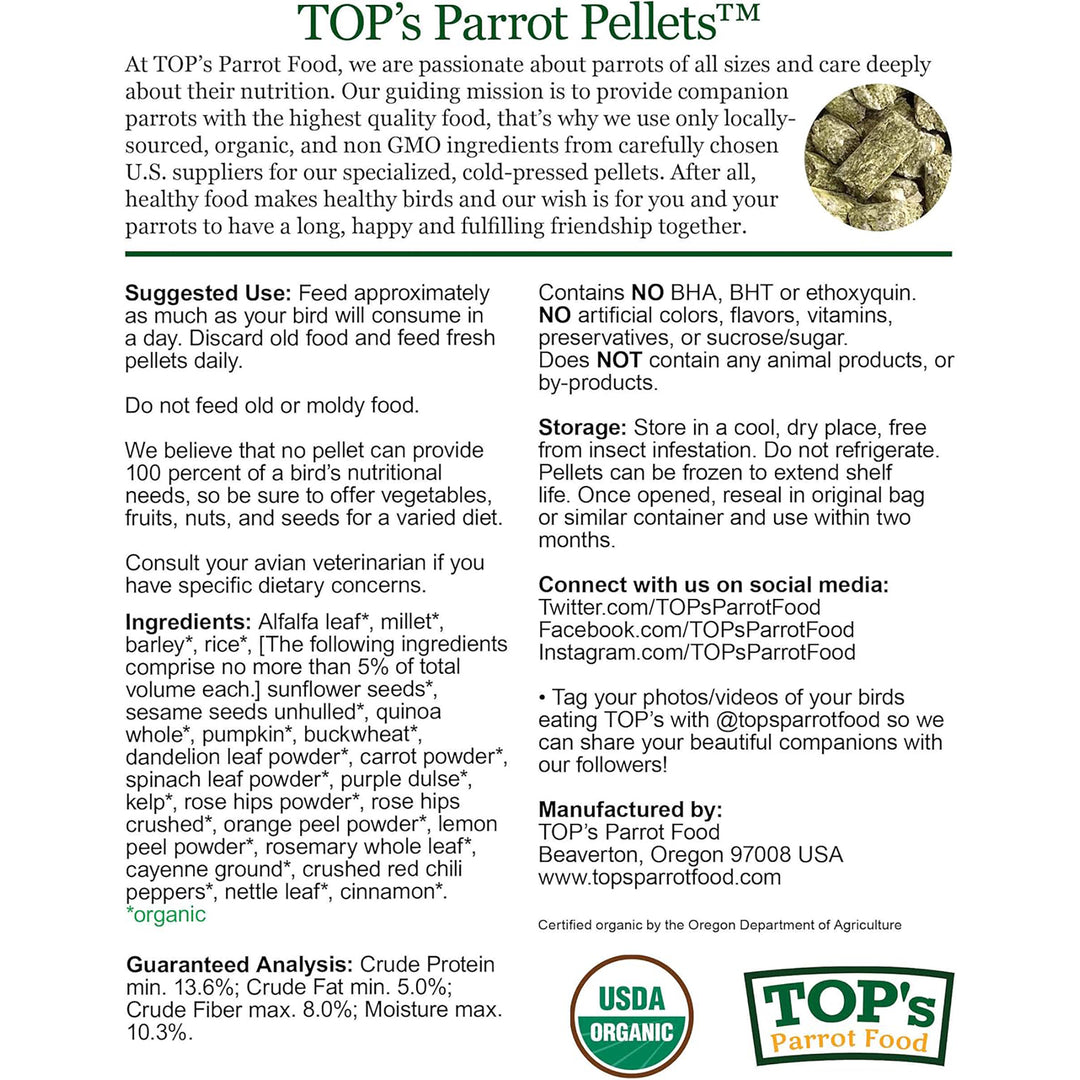 TOP's Pellets For Small Hookbills - 4lb