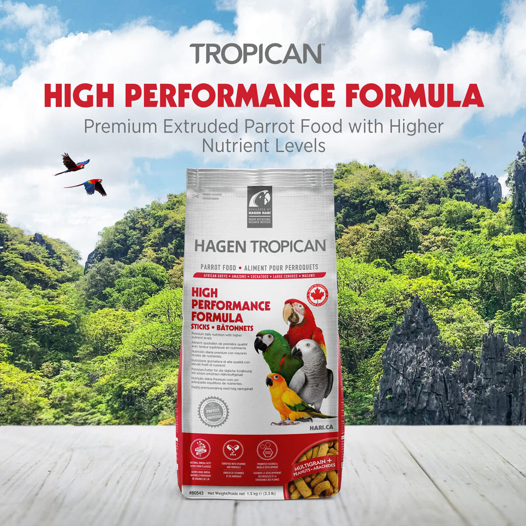 Hagen HARI Tropican High Performance Formula for Parrots Sticks - 3.3lb