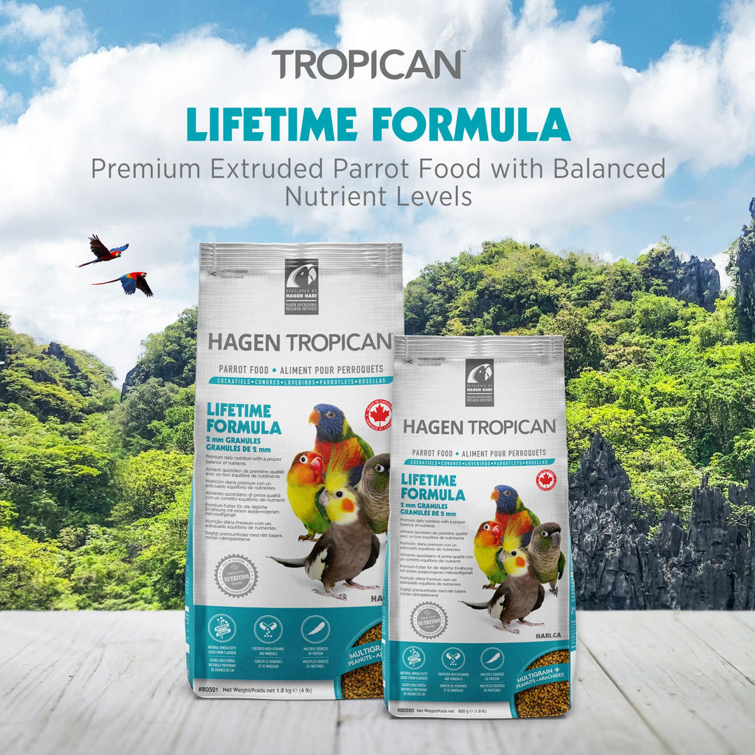 Hagen HARI Tropican Lifetime Formula for Parrots 2mm Granules - 1.8lb