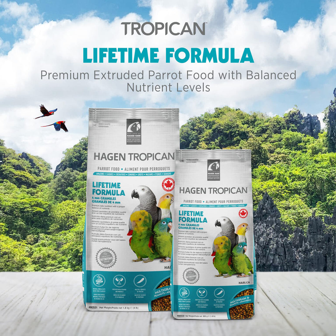 Hagen HARI Tropican Lifetime Formula for Parrots 4mm Granules - 4lb
