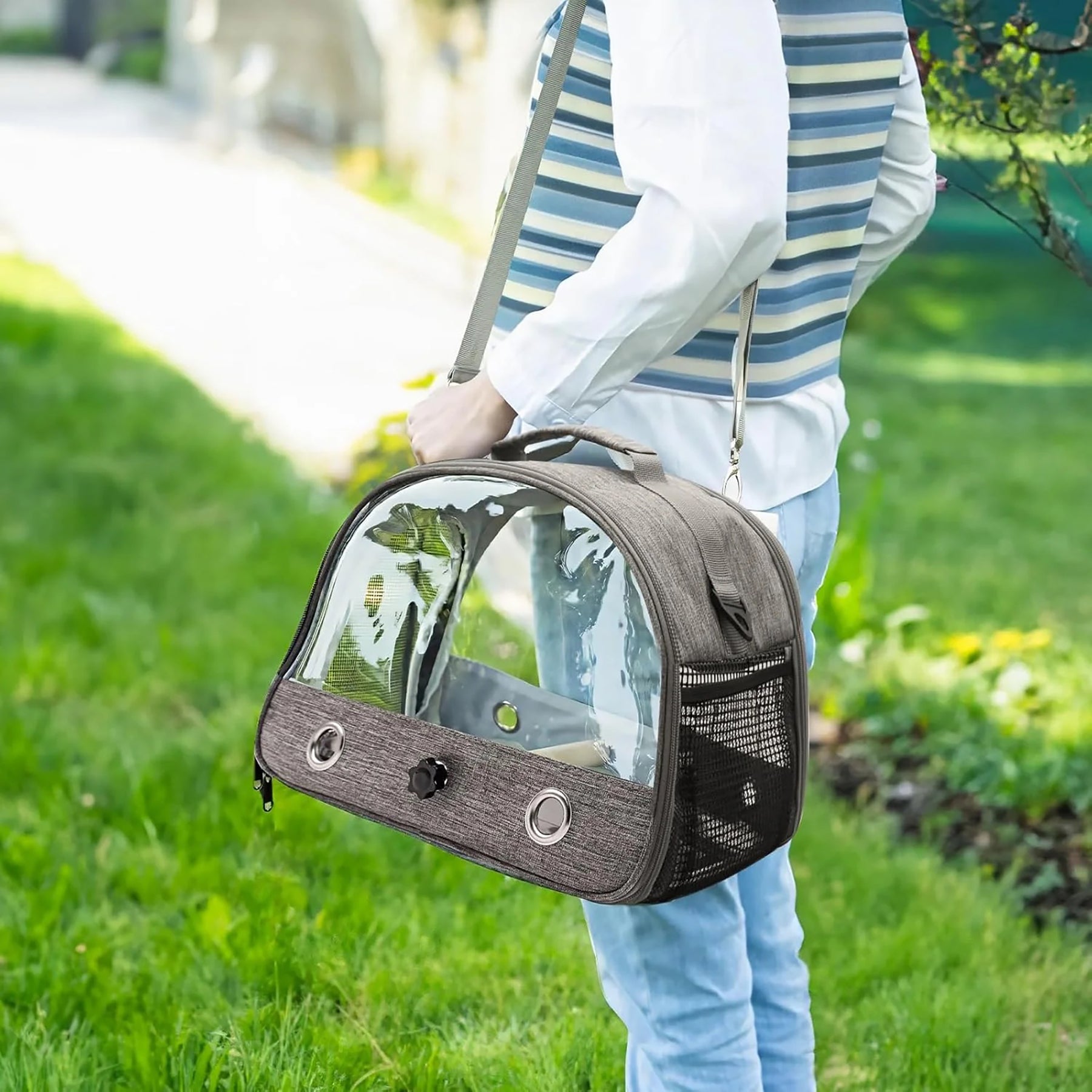 Travel Carrier Bag Portable Bird Backpack with Plate Breathable – Parrot Stars