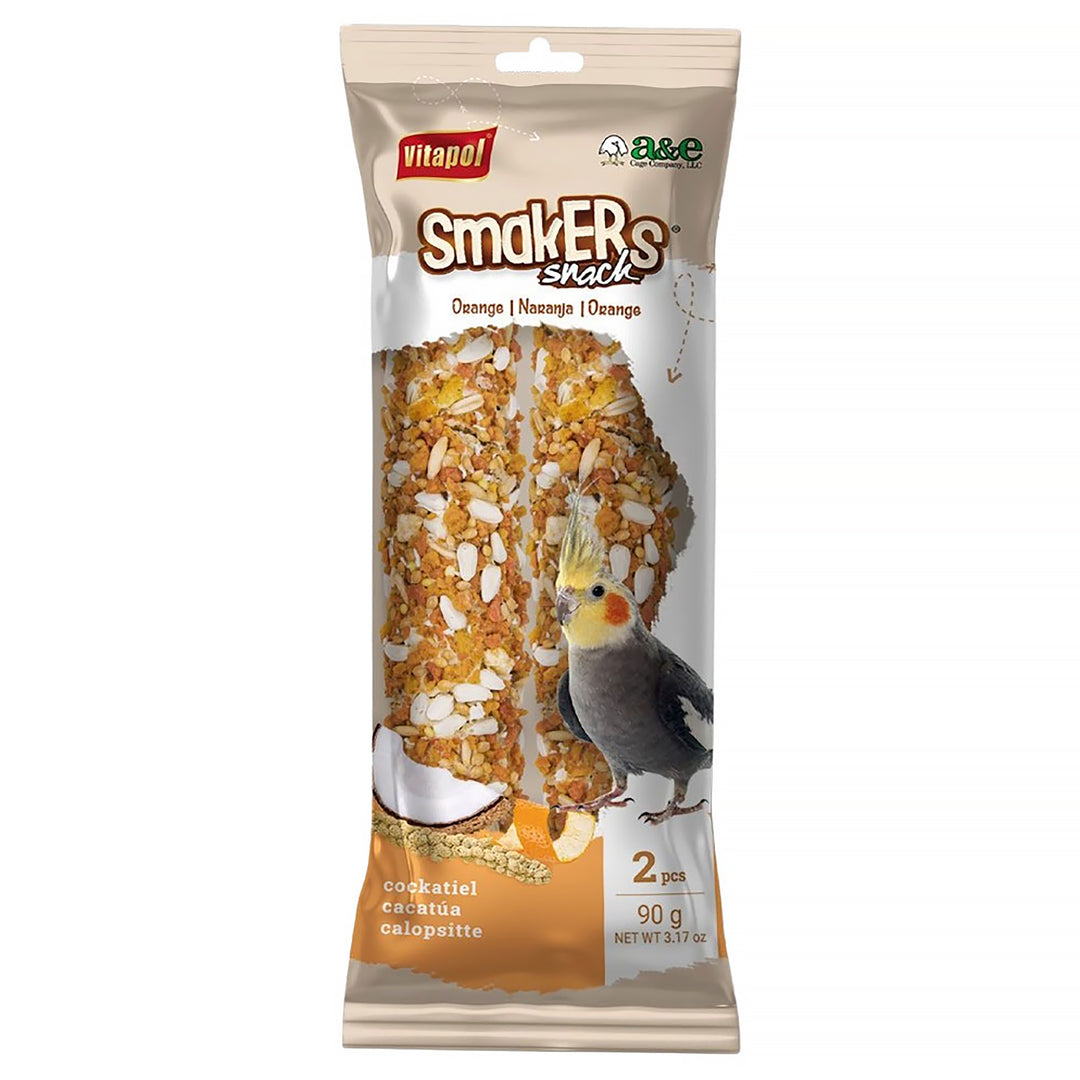 VitaPol Cockatiel Smakers Treat Sticks - Orange - Twin Pack