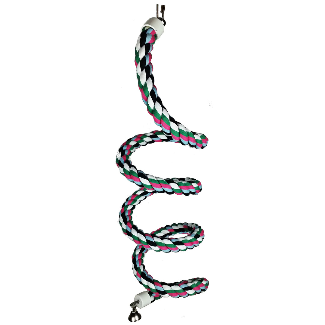 A&E Cage Company Extra Large Cotton Rope Boing with Bell - Parrot Perch Swing #HB556