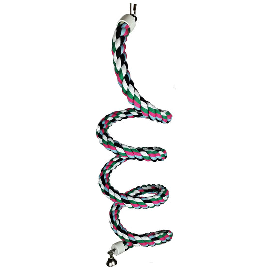 A&E Cage Company Extra Large Cotton Rope Boing with Bell - Parrot Perch Swing #HB556