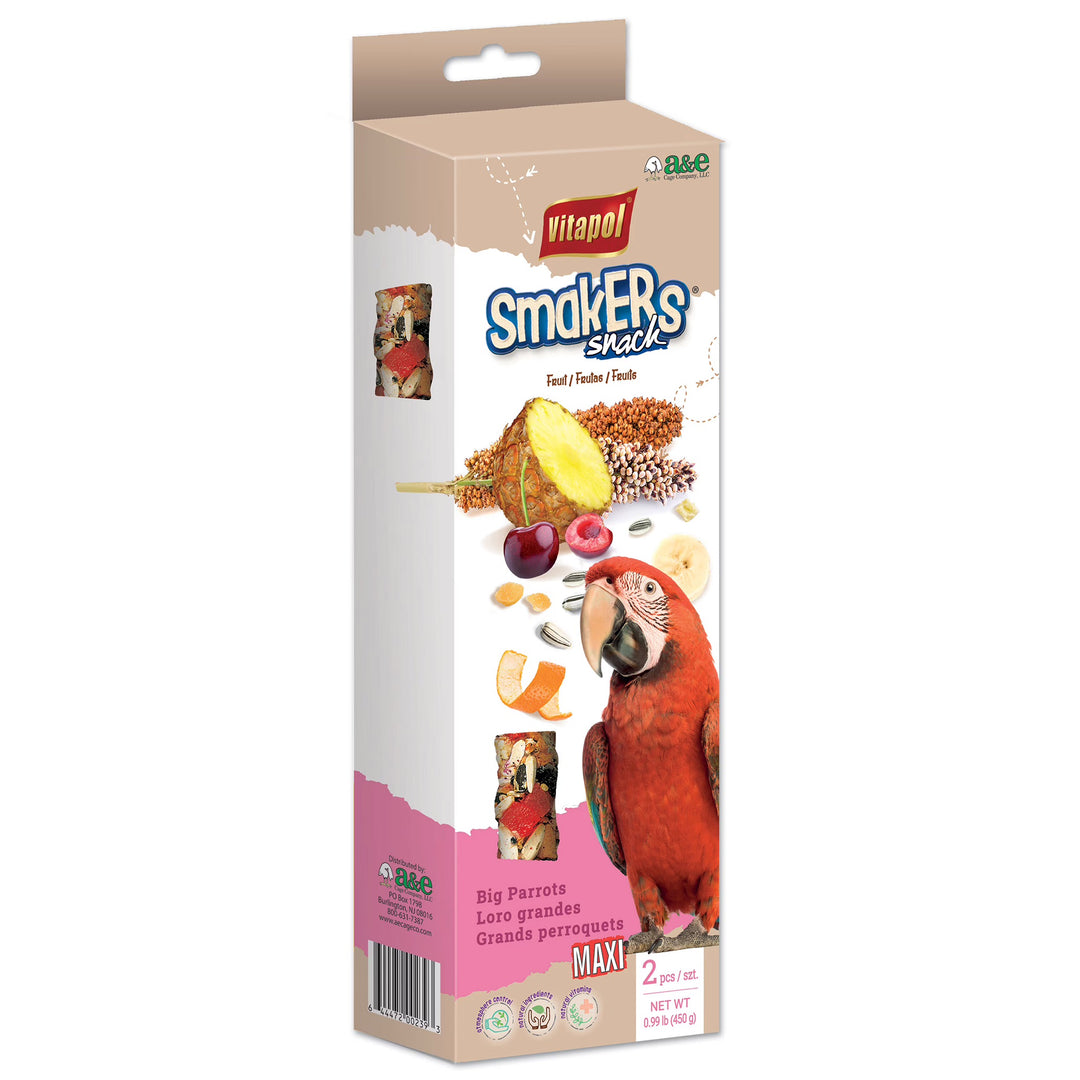 VitaPol Parrot MAXI Smakers Treat Sticks - Fruit - Twin Pack