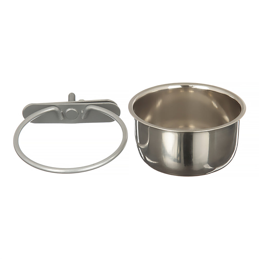 A&E Cage Company Bolt-On Coop Cup 5oz - Stainless Steel Bird Cage Food & Water Dish
