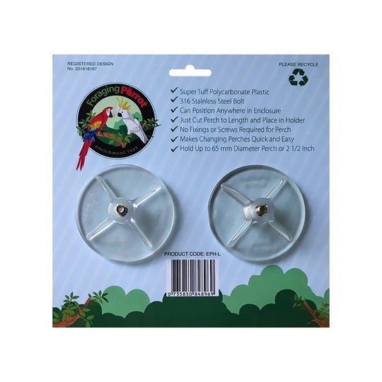 Foraging Parrot Easy Perch Holder Large - Perch-Holding Brackets for Bird Cages