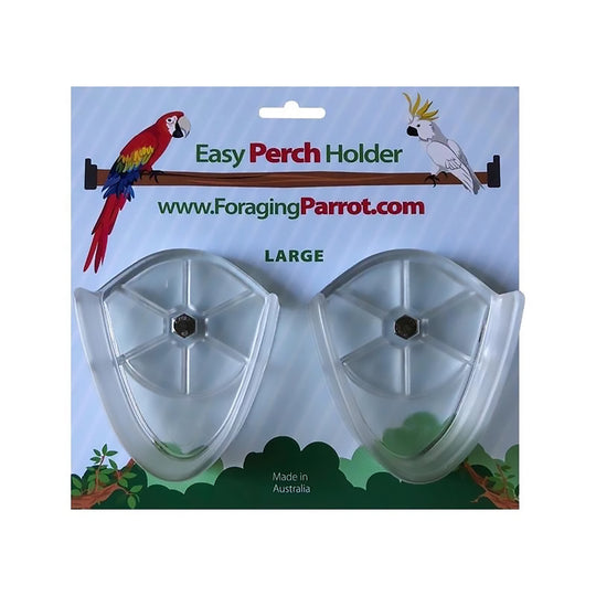 Foraging Parrot Easy Perch Holder Large - Perch-Holding Brackets for Bird Cages