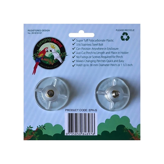 Foraging Parrot Easy Perch Holder Small - Perch-Holding Brackets for Bird Cages