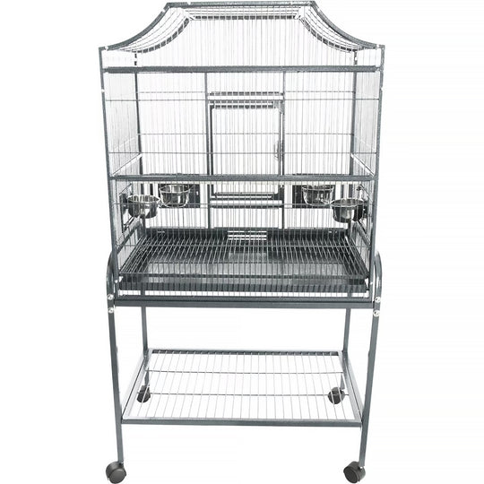 A&E Cage Company Elegant Style Flight Cage with Opening Top Platinum - 28” x 18” - Small Bird Enclosure #MA2818FL HQ Platinum