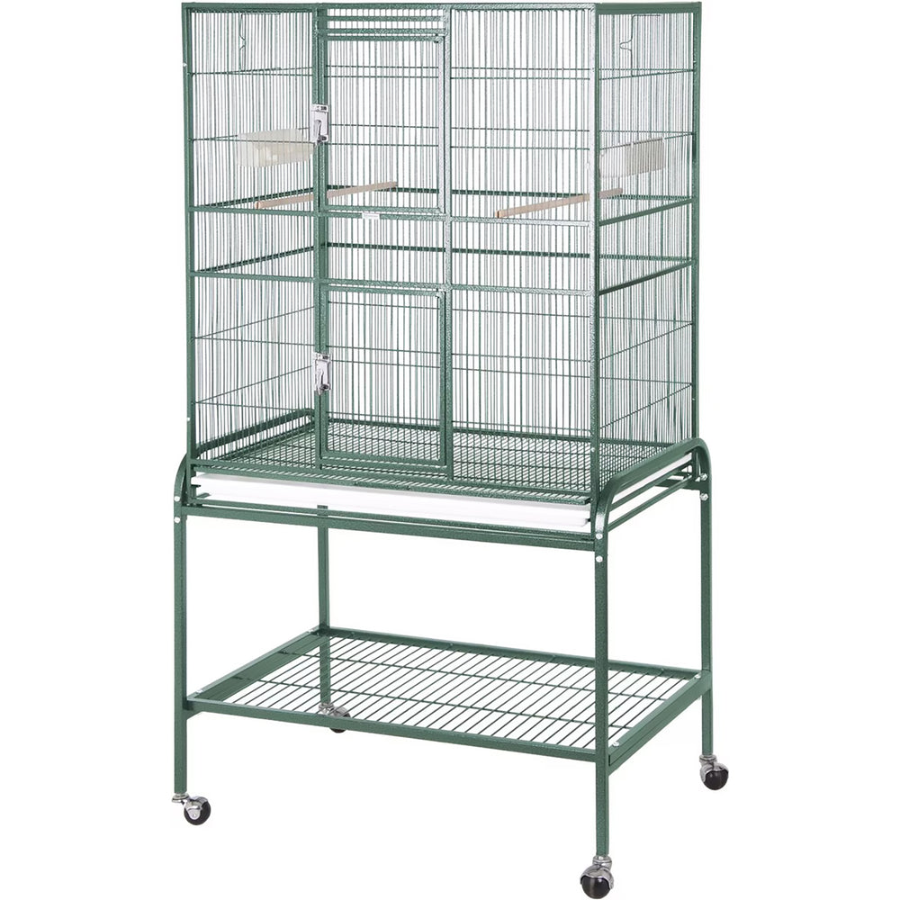 A&E Cage Company Flight Cage & Stand Green - 32” x 21” - Small Bird Enclosure #13221