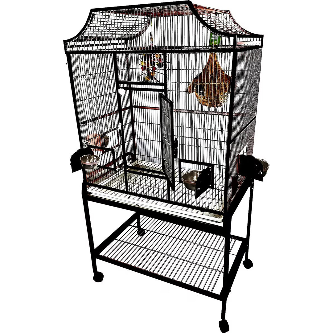 A&E Cage Company Elegant Flight Cage Black - 32” x 21” - Small Bird Enclosure #MA3221FL