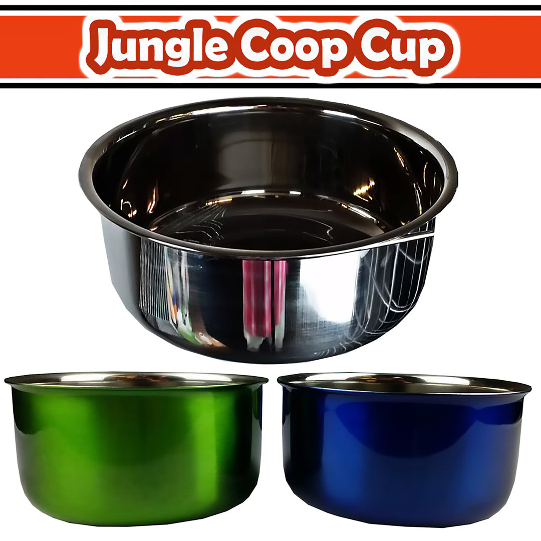 A&E Cage Company Bolt-On Coop Cup 30oz - Stainless Steel Bird Cage Food & Water Dish