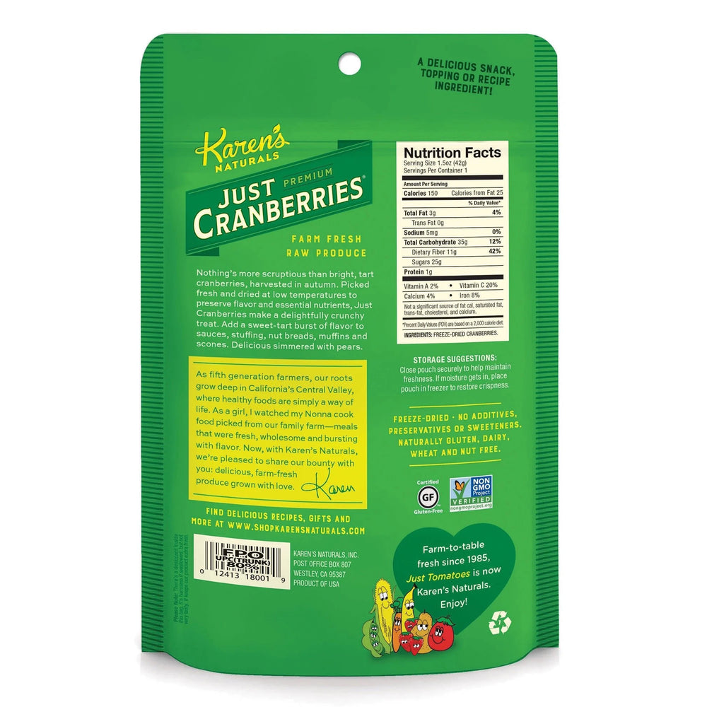 Karen's Naturals Premium Just Cranberries - 1.2oz