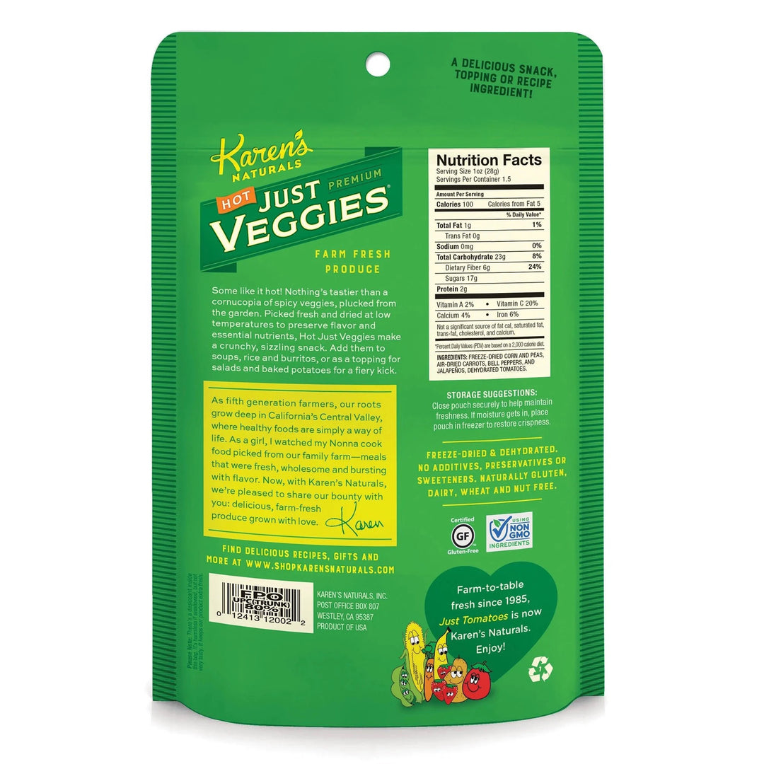 Karen's Naturals Premium Hot Just Veggies - 3oz