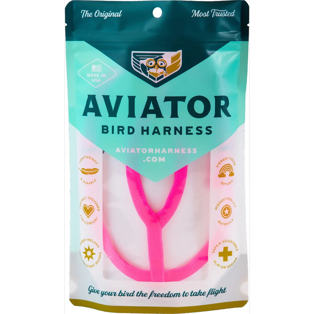The Aviator Bird Harness And Leash - Pink - Medium