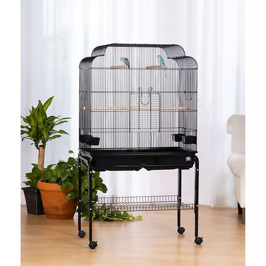 Prevue Pet Products Flight Cage with Stand Black - 32 7/8” x 18 1/4” - Small Bird Enclosure #F090