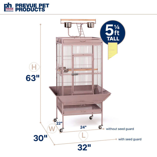 Prevue Pet Products Playtop Bird Home Blush - 24” x 22” - Parrot Enclosure #3152BLUSH