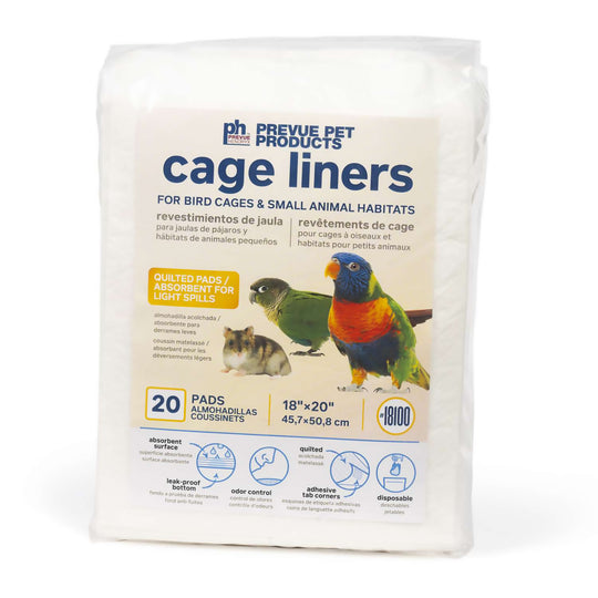 Prevue Pet Products Cage Liners 20 Pack - 5-Layer Lining Pads for Parrot Cages #18100