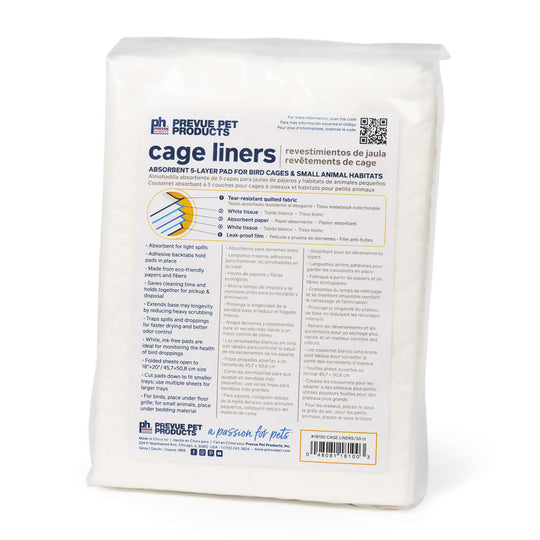 Prevue Pet Products Cage Liners 20 Pack - 5-Layer Lining Pads for Parrot Cages #18100