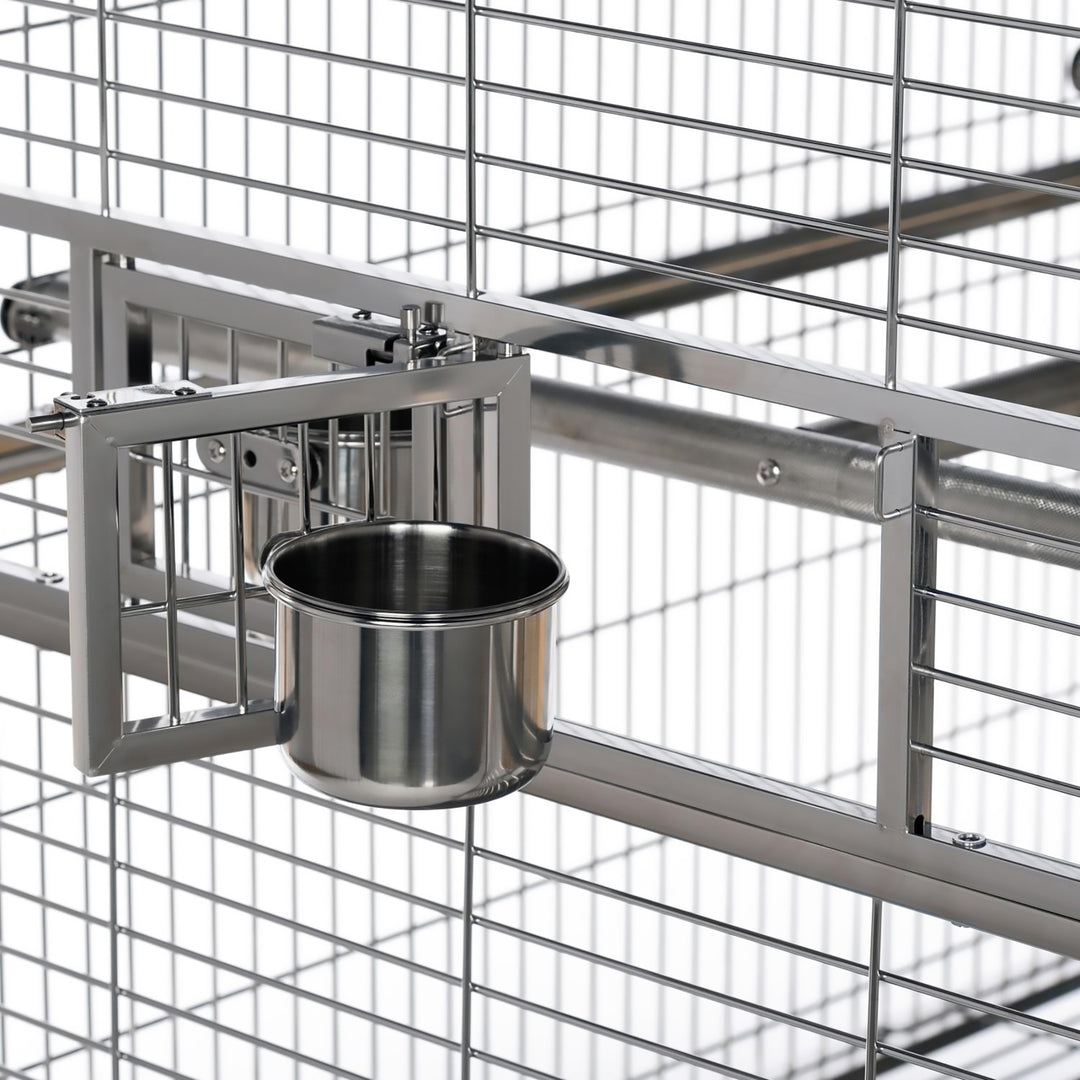 Prevue Pet Products Imperial XXL Stainless Steel Bird Cage - 49” x 38 1/2” - Bird Enclosure #3458