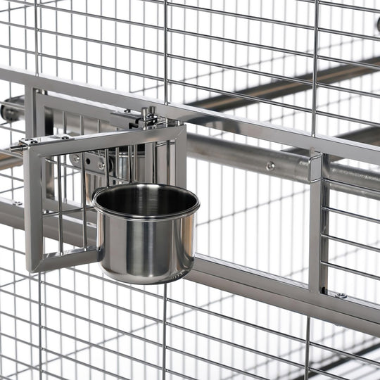 Prevue Pet Products Imperial XXL Stainless Steel Bird Cage - 49” x 38 1/2” - Bird Enclosure #3458