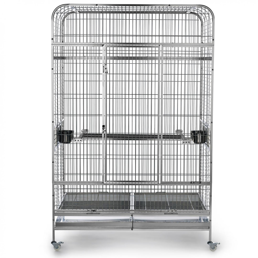 Prevue Pet Products Imperial XXL Stainless Steel Bird Cage - 49” x 38 1/2” - Bird Enclosure #3458