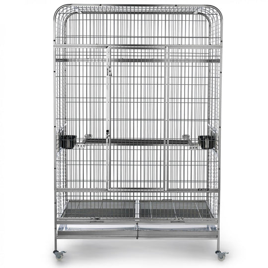 Prevue Pet Products Imperial XXL Stainless Steel Bird Cage - 49” x 38 1/2” - Bird Enclosure #3458