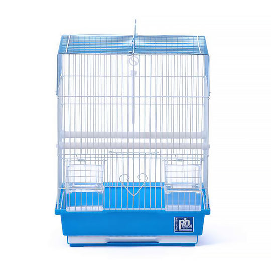 Prevue Pet Products Square Roof Travel Carrier Blue - 12” x 9” - Small Bird Carrier Cage #31600