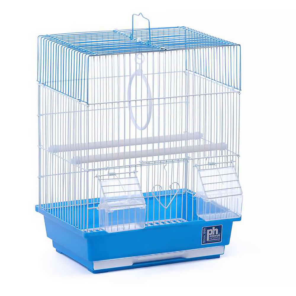 Prevue Pet Products Square Roof Travel Carrier Blue - 12” x 9” - Small Bird Carrier Cage #31600