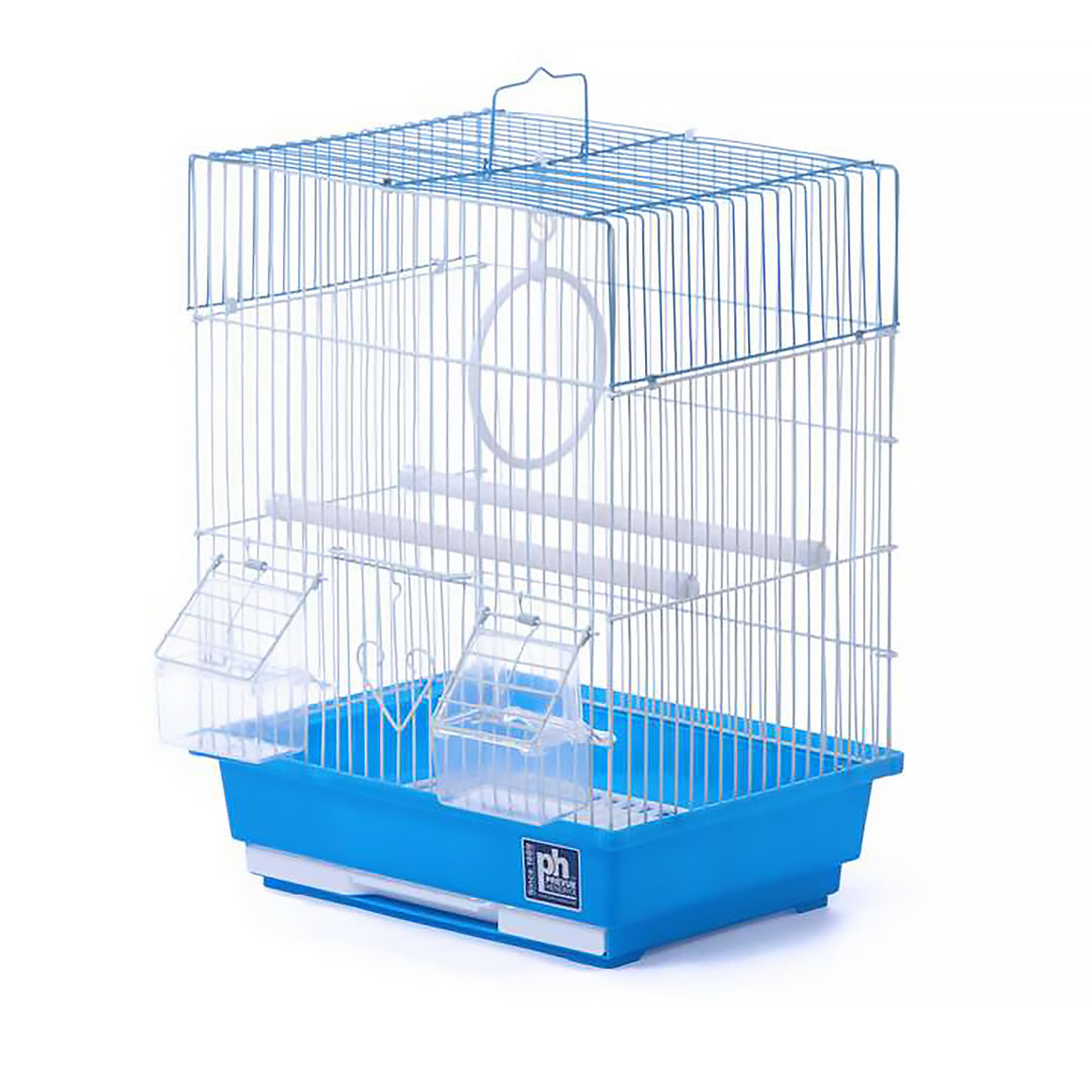 Prevue Pet Products Square Roof Travel Carrier Blue - 12” x 9” - Small Bird Carrier Cage #31600