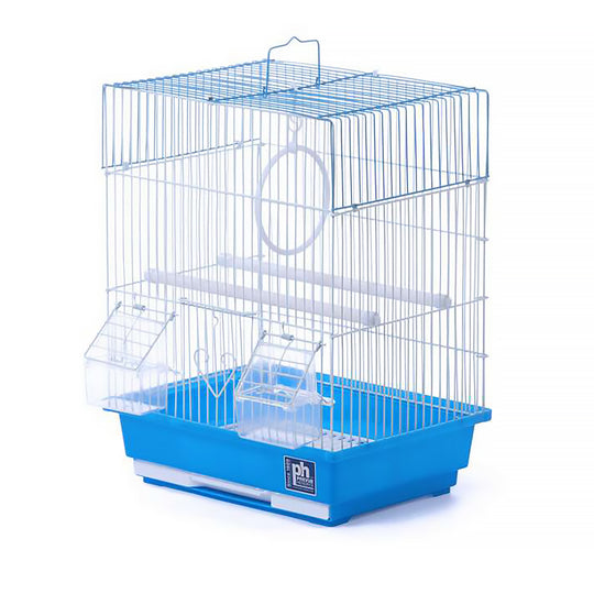 Prevue Pet Products Square Roof Travel Carrier Blue - 12” x 9” - Small Bird Carrier Cage #31600