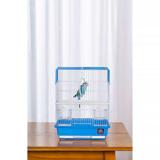 Prevue Pet Products Square Roof Travel Carrier Blue - 12” x 9” - Small Bird Carrier Cage #31600
