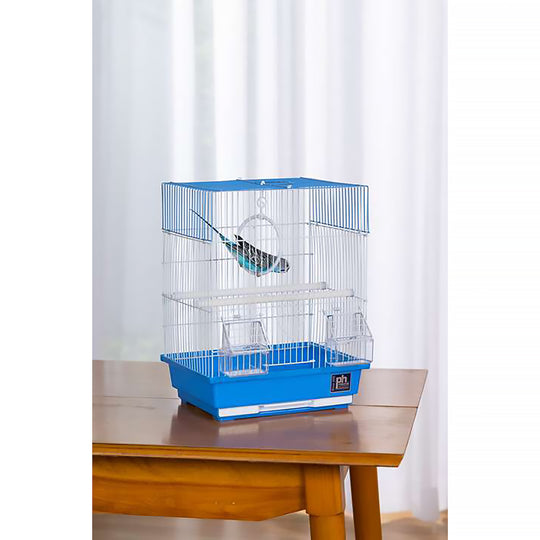 Prevue Pet Products Square Roof Travel Carrier Blue - 12” x 9” - Small Bird Carrier Cage #31600