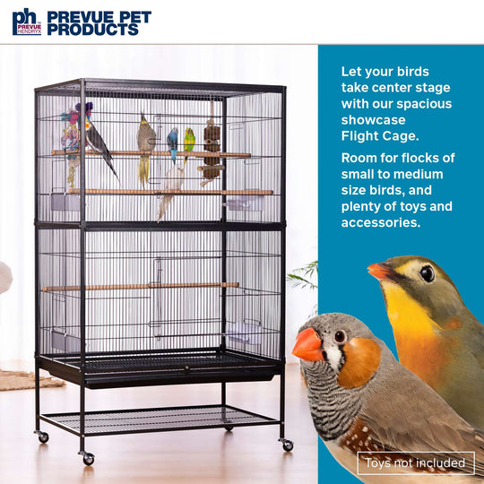 Prevue Pet Products Flight Bird Cage Black - 31” x 21 1/2” - Small Bird Enclosure #F040