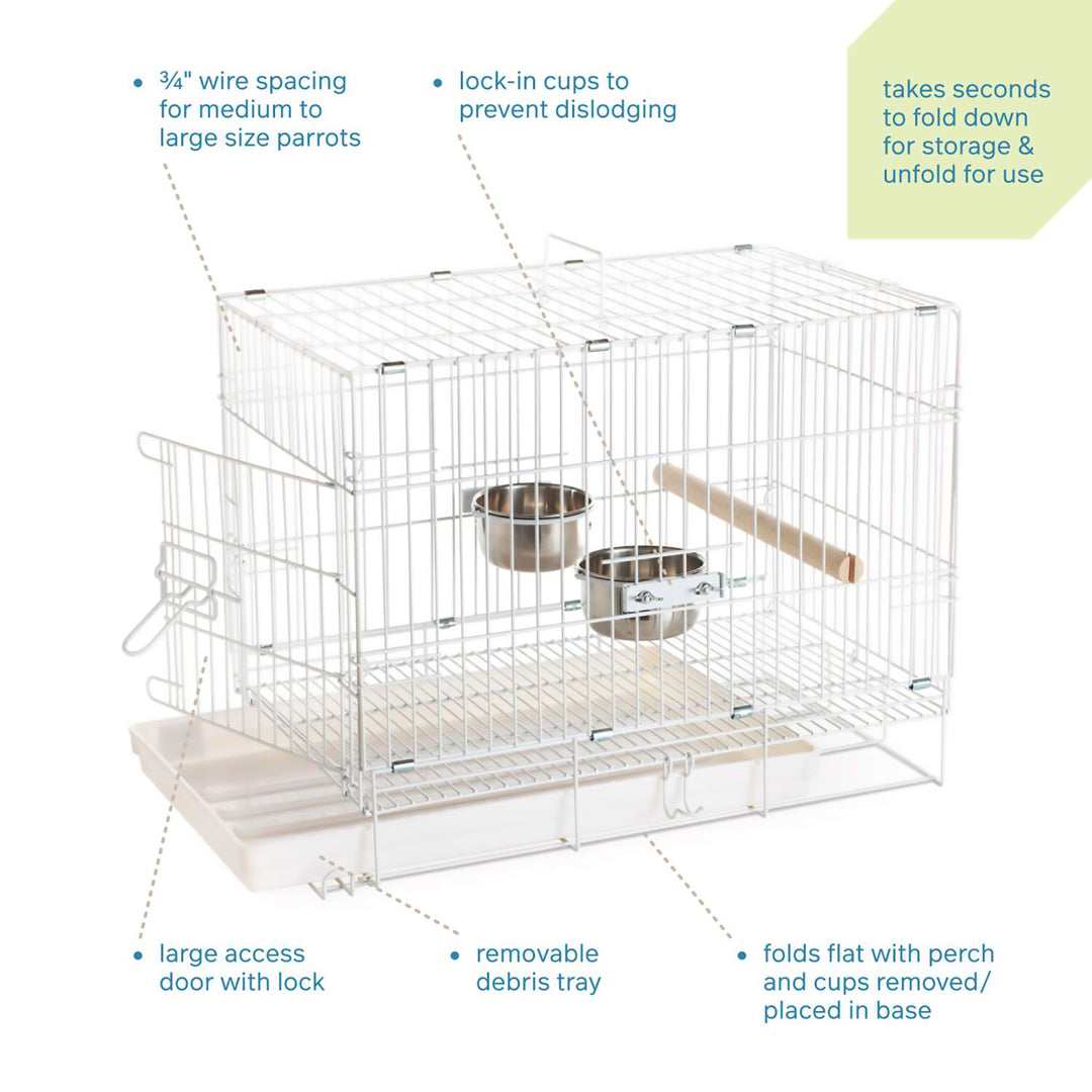Prevue Pet Products Travel Cage White - Medium Bird Carrier #1305