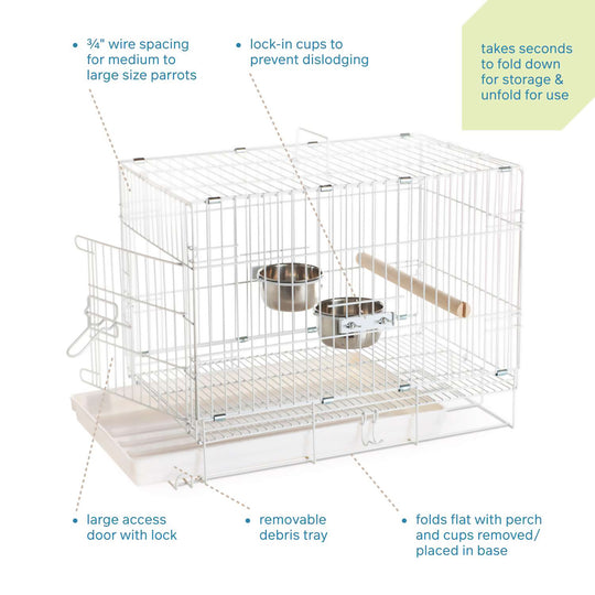 Prevue Pet Products Travel Cage White - Medium Bird Carrier #1305