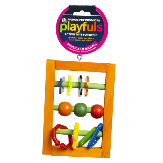 Prevue Pet Products Bodacious Bites Playfuls Abacus - Interactive Chew & Foot Bird Toy #60954