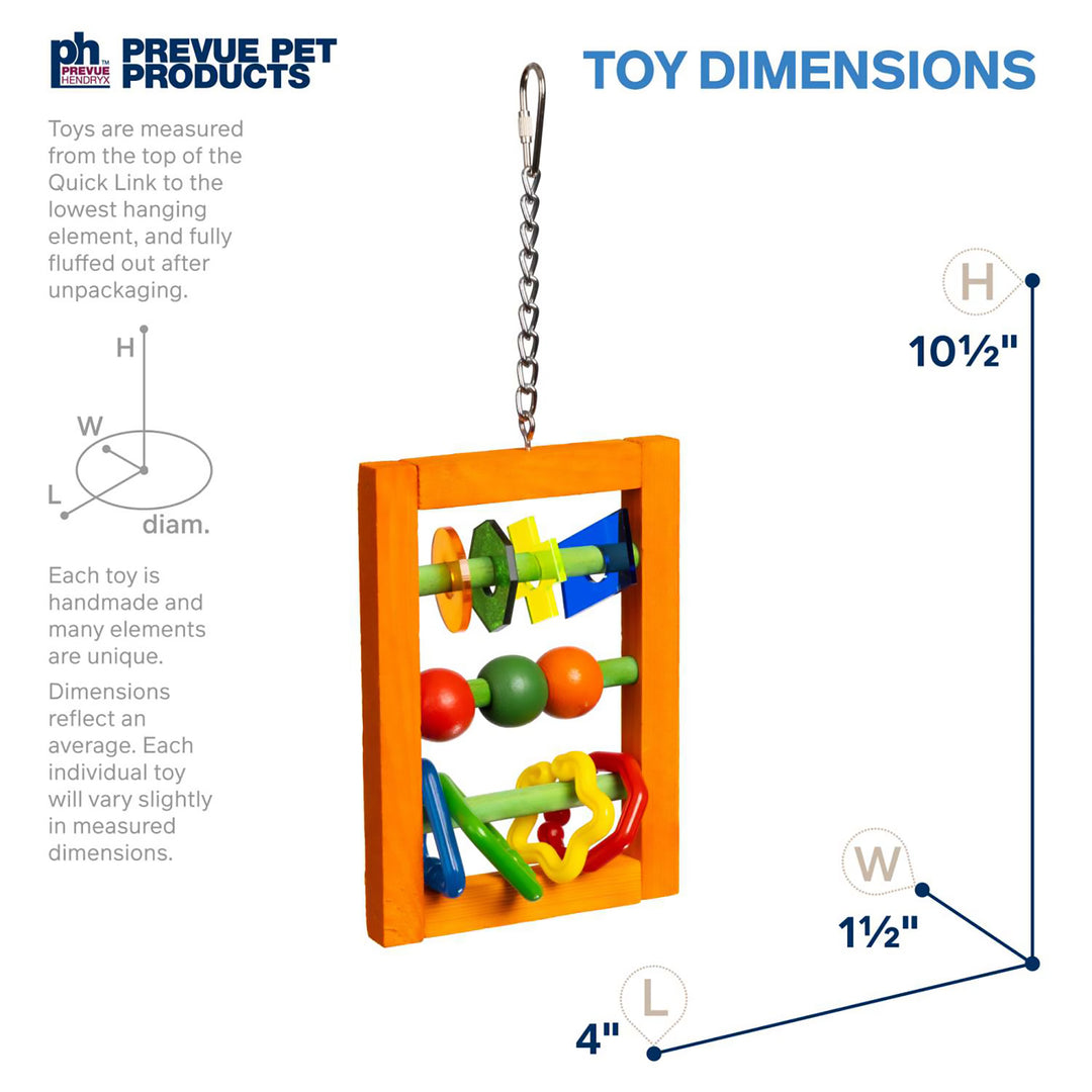 Prevue Pet Products Bodacious Bites Playfuls Abacus - Interactive Chew & Foot Bird Toy #60954