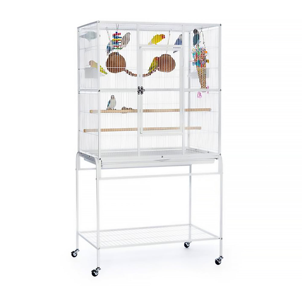 Prevue Pet Products Flight Cage with Stand White - 31” x 20 1/2” - Small Bird Enclosure #F047
