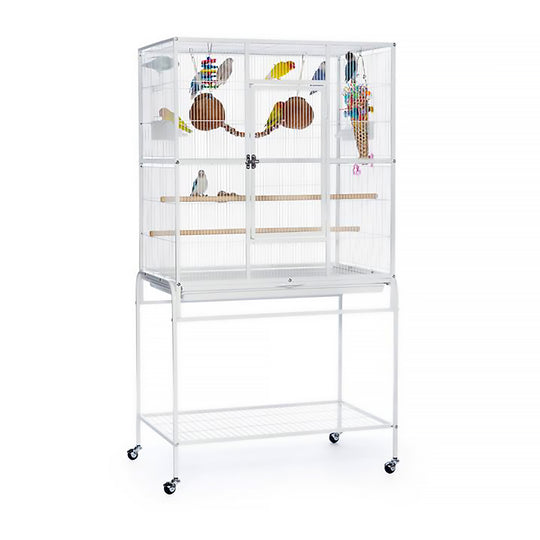 Prevue Pet Products Flight Cage with Stand White - 31” x 20 1/2” - Small Bird Enclosure #F047