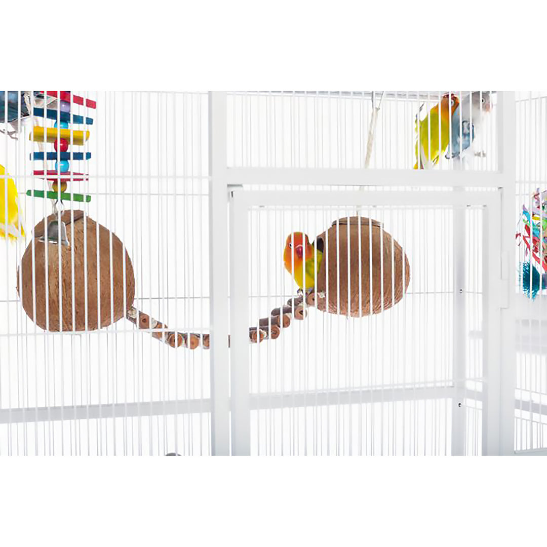 Prevue Pet Products Flight Cage with Stand White - 31” x 20 1/2” - Small Bird Enclosure #F047