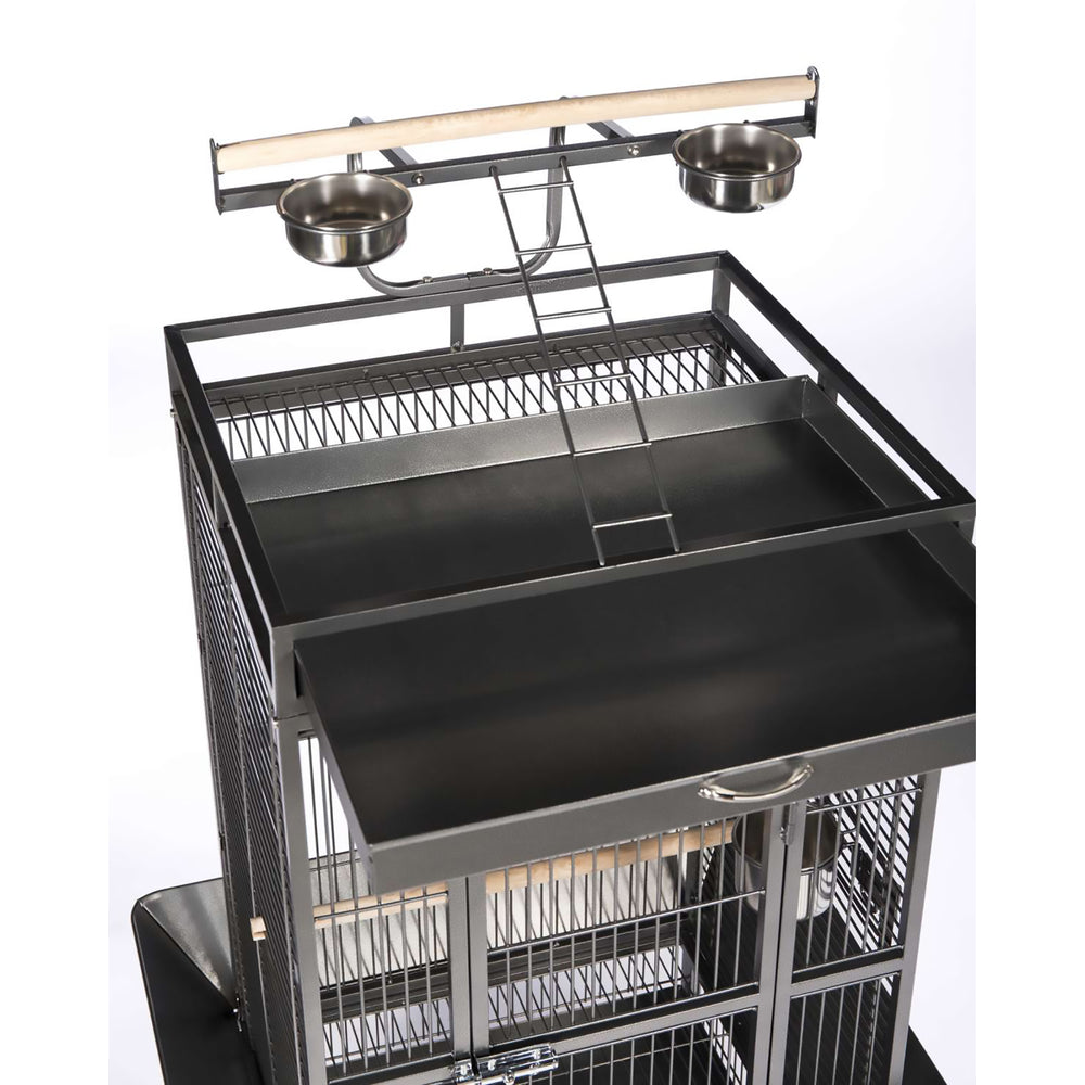 Prevue Pet Products Playtop Bird Home Black - 24” x 22” - Parrot Enclosure #3152BLK
