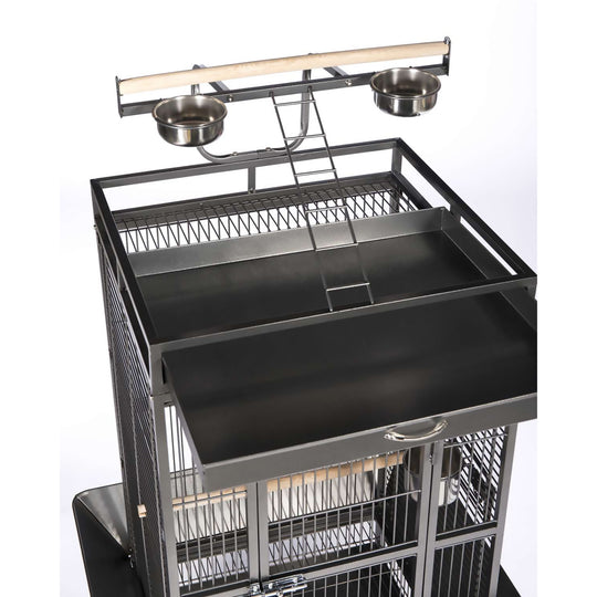 Prevue Pet Products Playtop Bird Home Black - 24” x 22” - Parrot Enclosure #3152BLK